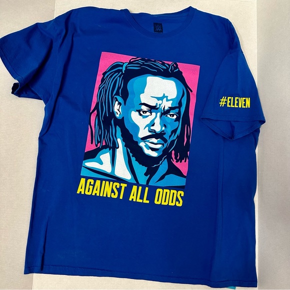WWE Other - WWE Kofi Kingston Against All Odds Mens Sz 2X Bold Blue Graphic Print T-shirt